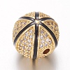 Brass Micro Pave Cubic Zirconia Beads ZIRC-G142-03-3