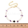 Natural Amethyst Chip and Rice Natural Pearl Beaded Bracelets GG-CBA3297-13G-F-5