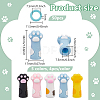 Cat's Paw Cartoon Style Silicone Knitting Needle Point Protectors AJEW-BC0006-94-2