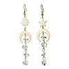 Moon & Sun & Star Brass Asymmetrical Earrings EJEW-JE05461-03-1