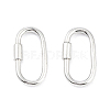 Rhodium Plated 925 Sterling Silver Locking Carabiner Clasps STER-K173-20S-01-1