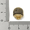 Brass Micro Pave Black Cubic Zirconia Beads ZIRC-P119-14G-02-3