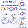 Unicraftale 12Pcs 3 Colors 304 Stainless Steel Stud Earring Finding EJEW-UN0002-32-4