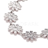 Enamel Daisy Link Chain Necklace NJEW-P220-01P-03-3