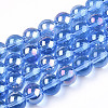 Electroplate Transparent Glass Beads Strands GLAA-T032-T8mm-AB04-1
