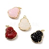 Natural Dyed Jade Pendants KK-C242-06G-1