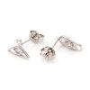 Brass Micro Pave Clear Cubic Zirconia Ear Studs EJEW-G281-13P-2