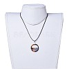 (Jewelry Parties Factory Sale)Flat Round Cellulose Acetate(Resin) Pendant Necklaces NJEW-JN02356-06-5