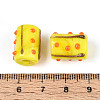 Handmade Gold Foil Glass Bumpy Beads LAMP-ZX003-12-01-3