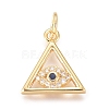 Brass Micro Pave Cubic Zirconia Pendants KK-D156-02G-1