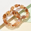 Natural Agate Bead Stretch Bracelets G-P570-01A-2