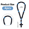 4Pcs Waxed Cord Charm Bracelets BJEW-DC0001-23-2