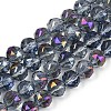 Transparent Electroplate Glass Beads Strands EGLA-N002-34C-C17-1