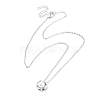 Plating Alloy Acrylic Pearl Pendant Necklaces NJEW-S424-02P-2