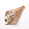 Apetalous Filigree Brass Bead Cones KK-N0089-02KCG-2