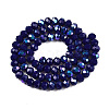 Electroplate Opaque Solid Color Glass Beads Strands EGLA-A044-P6mm-L07-3
