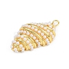 Shell Shape Brass ABS Imitation Pearl Pendants KK-I352-04D-G-2