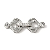 Brass Pave Clear Cubic Zirconia Fold Over Clasps KK-M320-21P-1