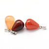 Teardrop Natural Carnelian Pendants G-Q435-12-2