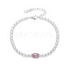 304 Stainless Steel Micro Pave Cubic Zirconia Link Chain Bracelets for Women FS-WG578D6-02-2
