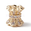 Eco-Friendly Rack Plating Brass Micro Pave Cubic Zirconia Double Sided Bead Caps KK-F835-25A-G-1