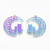 Ion Plating(IP) 201 Stainless Steel Kitten Pendants STAS-R102-02-2