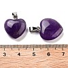 Natural Amethyst Charms X-HEAR-PW0001-057-37-2