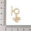 Golden Brass Micro Pave Cubic Zirconia Toggle Clasps KK-B100-039G-01-3