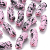 Opaque Spray Painted Acrylic Beads MACR-S372-001F-B03-1