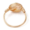 Oval Natural Rose Quartz & Prehnite & Amethyst & Citrine Finger Rings RJEW-JR00802-5