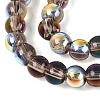 Electroplate Transparent Glass Beads Strands EGLA-Q132-4MM-A10-3