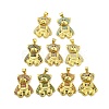 Brass Micro Pave Cubic Zirconia Pendants KK-R159-23G-1