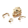 Brass Micro Pave Cubic Zirconia Fold Over Clasps KK-M318-25G-2