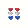 Independence Day Alloy Acrylic Heart Dangle Stud Earrings FS-WG49294-01-1