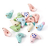 14Pcs 7 Colors Handmade Porcelain Beads PORC-TA0001-18-3
