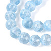 Transparent Half Spray Painted Glass Beads Strands GLAA-Q110-02A-03-3