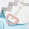Heart Cherry Quartz Glass Chip Pendant Drcorations HJEW-JM01651-05-3