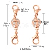 1Pc Alloy Crystal Rhinestone Magnetic Clasps ALRI-YW0001-11RG-2