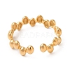 Ion Plating(IP) 304 Stainless Steel Oval Wrap Open Cuff Ring for Women X-RJEW-E063-15G-02-3