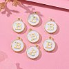 Golden Plated Alloy Charms LS-ENAM-S118-01B-5
