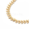 Enamel Ear of Wheat Link Chain Necklace NJEW-P220-02G-01-3