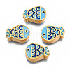 Rack Plating Alloy Enamel Beads ENAM-N056-037A-1