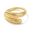 Brass Open Cuff Rings for Women RJEW-E292-21G-2