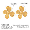 Stainless Steel Textured Flower Stud Earrings EP0939-2-2