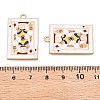 Rack Plating Alloy Enamel Pendants X1-ENAM-N056-392A-KCG-3