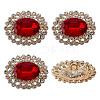 4Pcs 1-Hole Alloy Glass Shank Buttons FIND-DR0001-99D-1