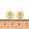 Flower Brass Clear Cubic Zirconia Bead Caps KK-V008-08A-G-3