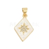 Brass Micro Pave Cubic Zirconia Pendants KK-I723-43G-1