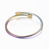 Trendy 304 Stainless Steel Torque Bangles & Rings Sets SJEW-H073-12A-3