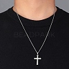Brass Micro Pave Clear Zirconia Cross Pendant Necklaces NJEW-M211-05A-P-3